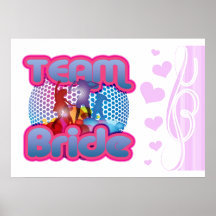 Dancing team bride blue wedding bridal party print