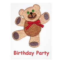 Dancing Teddy Bear Birthday Party Card