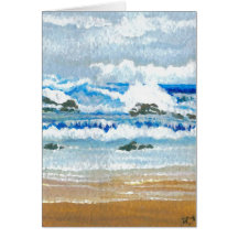 Dancing Waves on the Rocks  CricketDiane Ocean A Greeting Cards