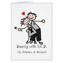Dancing with N.E.D. - Black Ribbon Greeting Cards