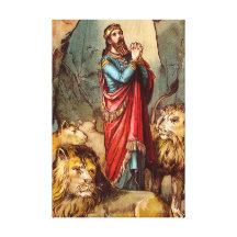 Daniel in the lion`s den Wrapped Canvas Gallery Wrap Canvas