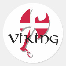 Danish Viking Denmark flag Axe Sticker