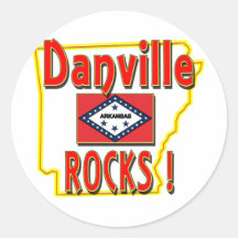 Danville Rocks ! (red) Round Stickers
