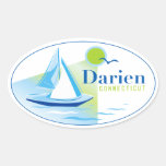 Darien, CT, Sailboat Sticker