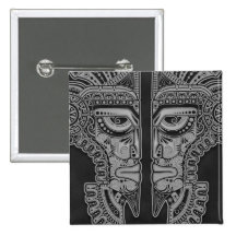 Dark Aztec Twins Pins