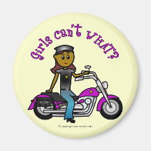 Dark Biker Girl Refrigerator Magnet