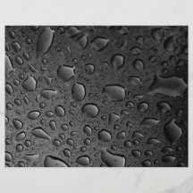 Dark Black Water Droplets Textured Design Full Color Flyer