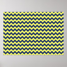 Dark Blue and Yellow Chevron Pattern Print