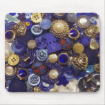 Dark Blue Button Collage Mousepads