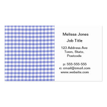 Dark blue gingham pattern business cards