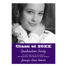 Dark Blue Purple Graduation Invite Son or Daughter