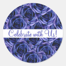Dark Blue Roses Wedding Sticker
