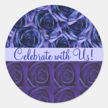 Dark Blue Roses Wedding Sticker