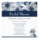 Dark Blue Sunflower Bridal Shower Invitation