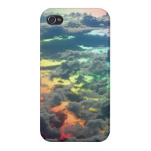 Dark cloudy rainbow skies iphone cover covers for iPhone 4