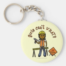 Dark Construction Girl Keychains