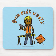 Dark Construction Girl Mouse Pad