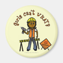 Dark Construction Girl Refrigerator Magnets