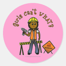Dark Construction Girl Stickers