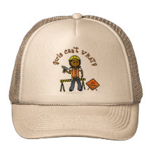 Dark Construction Girl Trucker Hats