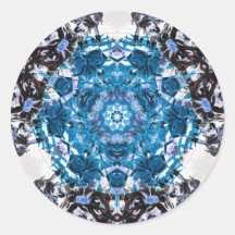 Dark Flowers with tropical colours Nov 2012 Round Sticker
