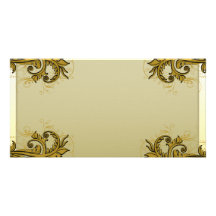 Dark golden expressive floral special gift photo cards