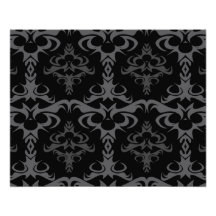 Dark Gothic Damask Pattern Photographic Print