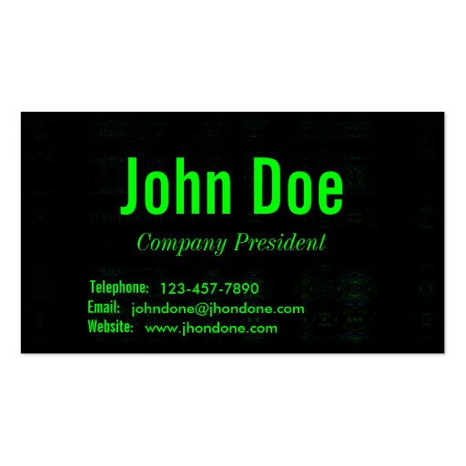 Dark Green Business Card Template