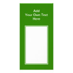 Dark green with white area and text. photo cards