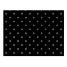 Dark Grey and Black Polka Dot Pattern. Post Cards