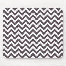 Dark Grey White Chevron Pattern Mousepad