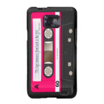 Dark Hot Pink Retro Cassette Tape Personalised Galaxy SII Covers