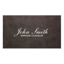 Dark Leather Marriage Counseling Business Card