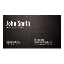 Dark Leather Marriage Counseling Business Card