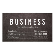 Dark Leather Texture Diving Business Card