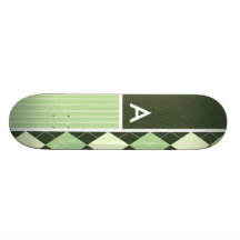 Dark & Light Green Argyle Pattern Skate Deck