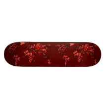 Dark maroon earth map skate board