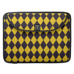 Dark Purple and Yellow Argyle Rickshaw Flap Sleeve Sleeve For MacBook Pro