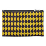 Dark Purple and Yellow Argyle Travel Accessory Bag