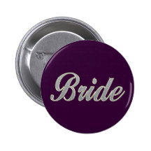 Dark Purple Bride with bling Button