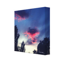 Dark Red Blue Clouds Sky Canvas Print