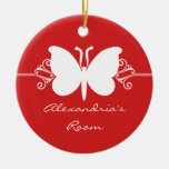 Dark Red Butterfly Swirls Door Hanger Ornament