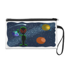 Dark Red Eyes Peace Space Alien Wristlet