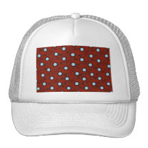 Dark red maroon polka dot pattern trucker hats