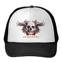 dark red skull Hat
