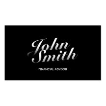 Dark Stylish Financial Advisor Business Card