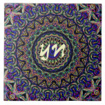 Dark Tapestry Kaleidoscope Ceramic Tile