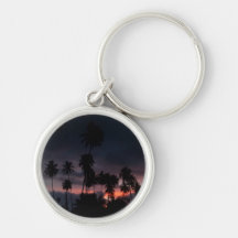 Dark Tropical Sunrise Keychain