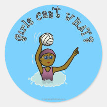 Dark Water Polo Player Girl Sticker