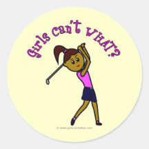 Dark Woman Golfer Sticker